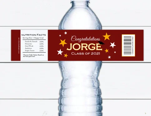 custom water bottel labels